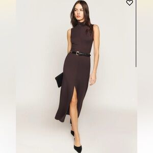 Reformation Axton Knit Dress Mole - Size S